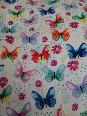 Butterfly Print /Decor Fabric - Multicolor 20x44